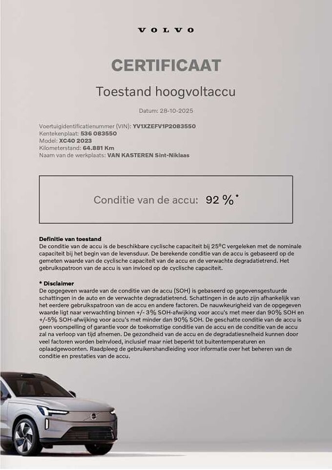 Volvo XC40 Recharge Single Motor Core: 083550 | Recharge Single Motor Core