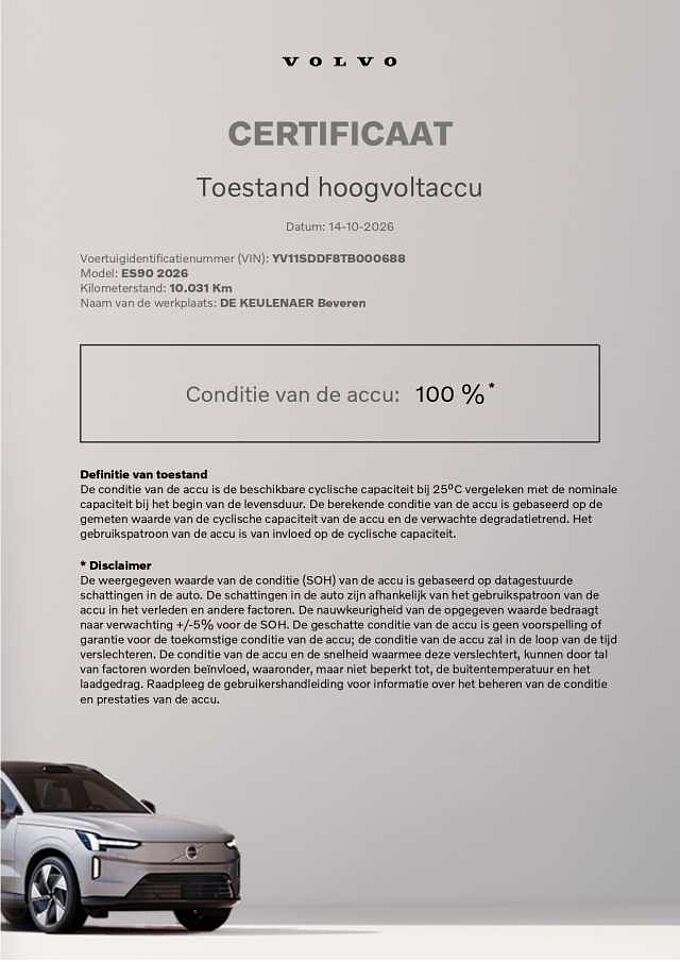 Volvo ES90 Single Motor Extended Range Plus 000688 | Niet Ingeschreven Directiewagen | Single Motor Extended Range Plus